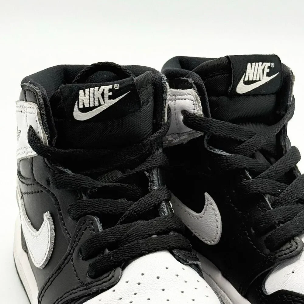 Nike Air Jordan Retro 1 OG High Top Panda Black White Lace Up Toddler Sneakers -